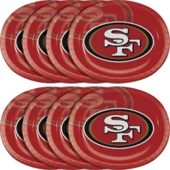 NFL 24ct San Francisco 49ers Football Oval Plates