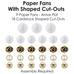 Big Dot Of Happiness We Still Do - 50th Wedding Anniversary - Hanging Anniversary Party Tissue Decoration Kit - Paper Fans - Set Of 9 -Anagram Shop GUEST e7c02a1e 9c70 4f0c b8ef 9de7960f13b2