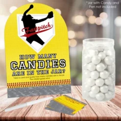 Big Dot Of Happiness Grand Slam - Fastpitch Softball - How Many Candies Birthday Party Or Baby Shower Candy Guessing Game