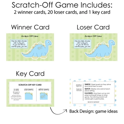 Big Dot Of Happiness Baby Boy Dinosaur - Baby Shower Or Birthday Party Game Scratch Off Cards - 22 Count 3 Big Dot Of Happiness Baby Boy Dinosaur - Baby Shower Or Birthday Party Game Scratch Off Cards - 22 Count - Image 3