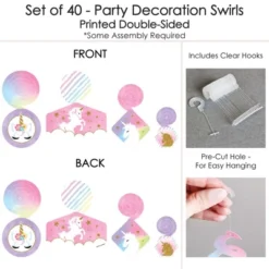 Big Dot Of Happiness Rainbow Unicorn - Magical Unicorn Baby Shower Or Birthday Party Hanging Decor - Party Decoration Swirls - Set Of 40 9 Big Dot Of Happiness Rainbow Unicorn - Magical Unicorn Baby Shower Or Birthday Party Hanging Decor - Party Decoration Swirls - Set Of 40 -Anagram Shop GUEST eb34b237 b6af 4618 9aac 9c1a88441060