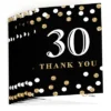 Big Dot Of Happiness Adult 30th Birthday - Gold - Birthday Party Thank You Cards (8 Count)