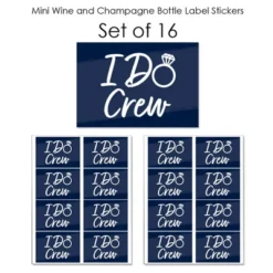 Big Dot Of Happiness Navy Blue Elegantly Simple - Mini Wine & Champagne Bottle Label Stickers - Wedding Or Bridal Shower Guest Party Favor Gift 16 Ct -Anagram Shop GUEST ec0df84d 8aea 4073 bf79 e25885cca53e