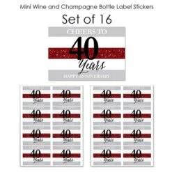 Big Dot Of Happiness We Still Do - 40th Wedding Anniversary - Mini Wine And Champagne Bottle Label Stickers - Anniversary Party Favor Gift - Set Of 16 -Anagram Shop GUEST edc8fbcd 130b 4456 bf4b 31f125647ff0