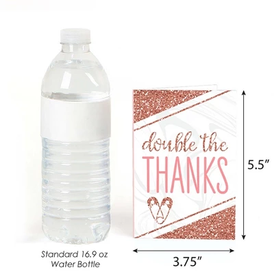 Big Dot Of Happiness It's Twin Girls - Pink And Rose Gold Twins Baby Shower Thank You Cards (8 Count) 2 Big Dot Of Happiness It's Twin Girls - Pink And Rose Gold Twins Baby Shower Thank You Cards (8 Count) - Image 2