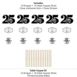 Big Dot Of Happiness We Still Do - 25th Wedding Anniversary - Anniversary Party Centerpiece Sticks - Table Toppers - Set Of 15 -Anagram Shop GUEST ee5ba2db c68b 4f11 b414 f94f53f60e8a