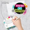 Big Dot Of Happiness Through The Decades - Shaped Fill-In Invitations - 50s, 60s, 70s, 80s, And 90s Party Invitation Cards With Envelopes - Set Of 12