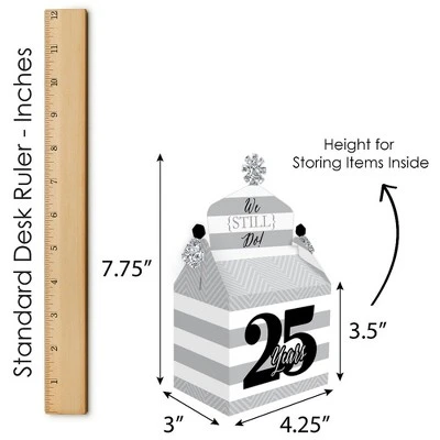 Big Dot Of Happiness We Still Do - 25th Wedding Anniversary - Treat Box Party Favors - Anniversary Party Goodie Gable Boxes - Set Of 12 5 Big Dot Of Happiness We Still Do - 25th Wedding Anniversary - Treat Box Party Favors - Anniversary Party Goodie Gable Boxes - Set Of 12 - Image 5