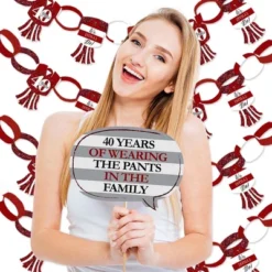 Big Dot Of Happiness We Still Do - 40th Wedding Anniversary - Banner And Photo Booth Decorations - Anniversary Party Supplies Kit - Doterrific Bundle