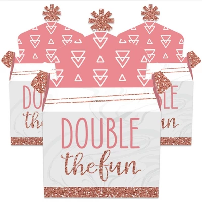 Big Dot Of Happiness It's Twin Girls - Treat Box Party Favors - Pink And Rose Gold Twins Baby Shower Goodie Gable Boxes - Set Of 12 1 Big Dot Of Happiness It's Twin Girls - Treat Box Party Favors - Pink And Rose Gold Twins Baby Shower Goodie Gable Boxes - Set Of 12