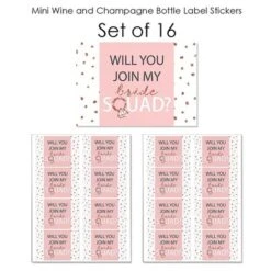 Big Dot Of Happiness Will You Join My Bride Squad? - Mini Wine And Champagne Bottle Label Stickers - Rose Gold Bridesmaid Party Favor Gift - 16 Ct -Anagram Shop GUEST f0174bb1 ee28 4341 aec3 4ff8ef4b1326