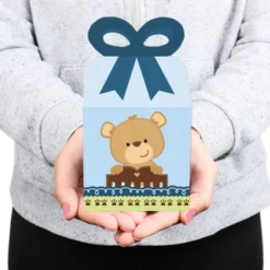 Big Dot Of Happiness Baby Boy Teddy Bear - Square Favor Gift Boxes - Baby Shower Bow Boxes - Set Of 12 -Anagram Shop GUEST f0f11b7b 96d5 4056 8c5e 6a705f7e4425