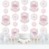 Big Dot Of Happiness Pink Winter Wonderland - Holiday Snowflake Birthday Party & Baby Shower DIY Dangler Backdrop - Hanging Vertical Decor - 30 Pieces