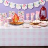 183 Piece Girls One Happy Camper Birthday Party Supplies With Plates, Napkins, Cups, Goodie Bags, Tablecloth, Banner And Cutlery (Serves 24)