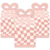Big Dot Of Happiness Pink Checkered Party - Square Favor Gift Boxes - Bow Boxes - Set Of 12
