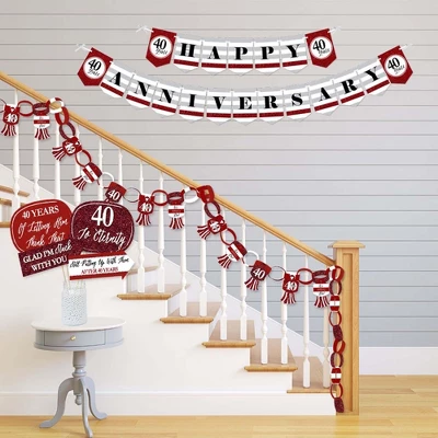 Big Dot Of Happiness We Still Do - 40th Wedding Anniversary - Banner And Photo Booth Decorations - Anniversary Party Supplies Kit - Doterrific Bundle 2 Big Dot Of Happiness We Still Do - 40th Wedding Anniversary - Banner And Photo Booth Decorations - Anniversary Party Supplies Kit - Doterrific Bundle - Image 2