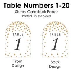 Big Dot Of Happiness Gold Wedding - Wedding Receptions, Parties Or Events Double-Sided 5 X 7 Inches Cards - Table Numbers - 1-20 -Anagram Shop GUEST f4afa4aa bbaf 476c bb39 2024be75bde7