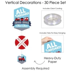 Big Dot Of Happiness Railroad Party Crossing - Train Birthday Party Or Baby Shower DIY Dangler Backdrop - Hanging Vertical Decorations - 30 Pieces 9 Big Dot Of Happiness Railroad Party Crossing - Train Birthday Party Or Baby Shower DIY Dangler Backdrop - Hanging Vertical Decorations - 30 Pieces -Anagram Shop GUEST f595d9da 4095 43cf 88cb b56ff1c18b1b