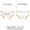 Big Dot Of Happiness It’s Twins - Diaper Shaped Raffle Ticket Inserts - Gold Twins Baby Shower Activities - Diaper Raffle Game - Set Of 24