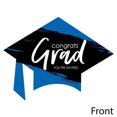 Big Dot Of Happiness Blue Graduation Party Invitations - Shaped Fill-In Invite Cards With Envelopes - Set Of 12 1 Big Dot Of Happiness Blue Graduation Party Invitations - Shaped Fill-In Invite Cards With Envelopes - Set Of 12