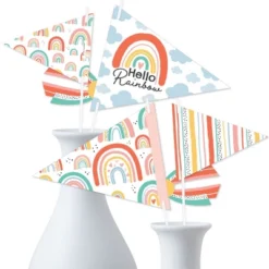 Big Dot Of Happiness Hello Rainbow - Triangle Boho Baby Shower And Birthday Party Photo Props - Pennant Flag Centerpieces - Set Of 20 -Anagram Shop GUEST f842926f f457 45b0 8b65 6cfe7896e9fa