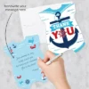 Big Dot Of Happiness Ahoy It's A Boy - Shaped Thank You Cards - Nautical Baby Shower Thank You Note Cards With Envelopes - Set Of 12