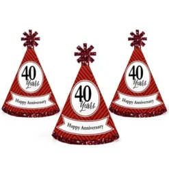 Big Dot Of Happiness We Still Do - 40th Wedding Anniversary - Mini Cone Anniversary Party Hats - Small Little Party Hats - Set Of 8 -Anagram Shop GUEST f93d998b e4a6 452f 8ca0 f9fa2429984d
