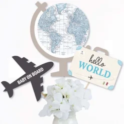 Big Dot Of Happiness Precious Cargo - Blue - Boy Baby Shower Centerpiece Sticks - Table Toppers - Set Of 15