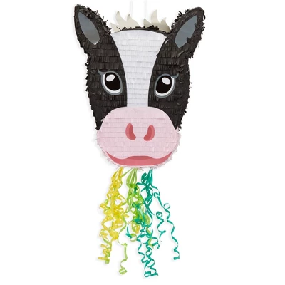 Blue Panda Pull String Cow Pinata For Farm Birthday Party Decorations, Baby Shower, Small, 16.5 X 13 X 3 In 3 Blue Panda Pull String Cow Pinata For Farm Birthday Party Decorations, Baby Shower, Small, 16.5 X 13 X 3 In - Image 3