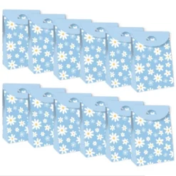 Big Dot Of Happiness Blue Daisy Flowers - Floral Gift Favor Bags - Party Goodie Boxes - Set Of 12 -Anagram Shop GUEST fa2c8b8c c6b4 42b0 9332 da0bae16a606