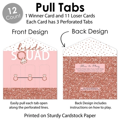 Big Dot Of Happiness Bride Squad - Rose Gold Bridal Shower Or Bachelorette Party Game Pickle Cards - Pull Tabs 3-in-a-Row - Set Of 12 3 Big Dot Of Happiness Bride Squad - Rose Gold Bridal Shower Or Bachelorette Party Game Pickle Cards - Pull Tabs 3-in-a-Row - Set Of 12 - Image 3