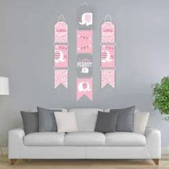 Big Dot Of Happiness Pink Elephant - Hanging Vertical Paper Door Banners - Girl Baby Shower Or Birthday Party Wall Decoration Kit - Indoor Door Decor