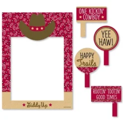 Big Dot Of Happiness Cowboy - Western Birthday Party Or Baby Shower Selfie Photo Booth Picture Frame & Props - Printed On Sturdy Material -Anagram Shop GUEST fa71df57 0925 4ecf 8b0a f7f463c5c02e