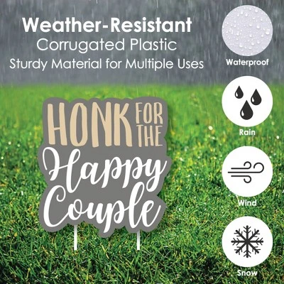 Big Dot Of Happiness Honk, It's Our Anniversary - Yard Sign And Outdoor Lawn Decorations - Gold And Silver Wedding Anniversary Yard Signs - Set Of 8 2 Big Dot Of Happiness Honk, It's Our Anniversary - Yard Sign And Outdoor Lawn Decorations - Gold And Silver Wedding Anniversary Yard Signs - Set Of 8 - Image 2