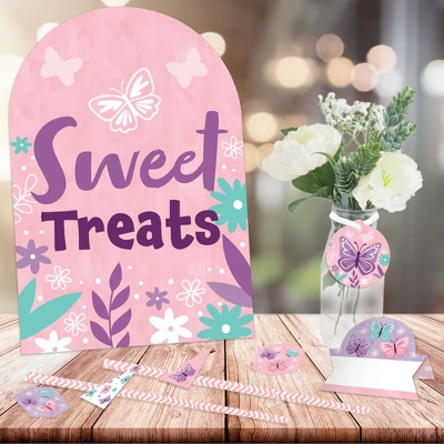 Big Dot Of Happiness Beautiful Butterfly - DIY Floral Baby Shower Or Birthday Party Sweet Treats Signs - Snack Bar Decorations Kit - 50 Pieces 1 Big Dot Of Happiness Beautiful Butterfly - DIY Floral Baby Shower Or Birthday Party Sweet Treats Signs - Snack Bar Decorations Kit - 50 Pieces