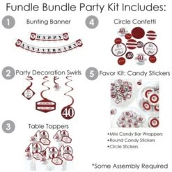 Big Dot Of Happiness We Still Do - 40th Wedding Anniversary - Anniversary Party Supplies - Banner Decoration Kit - Fundle Bundle