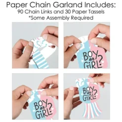 Big Dot Of Happiness Baby Gender Reveal - 90 Chain Links And 30 Paper Tassels Decoration Kit - Team Boy Or Girl Party Paper Chains Garland - 21 Feet -Anagram Shop GUEST fc8c1b46 815a 4fdb bb0e 14b2443d851d