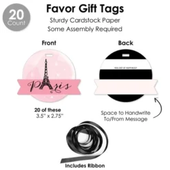 Big Dot Of Happiness Paris, Ooh La La - Paris Themed Baby Shower Or Birthday Party Favors And Cupcake Kit - Fabulous Favor Party Pack - 100 Pieces -Anagram Shop GUEST fd312d86 f7b8 4b70 9f44 c215e4558d2a