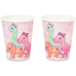 Blue Panda 194-Piece Pink Baby Girl Dinosaur Birthday Party Supplies With Plates, Napkins, Cups, Cutlery, Banner, Hats, Table Covers (Serves 24) -Anagram Shop GUEST fd4d3222 7db6 4f47 b89b 77637e057fe1