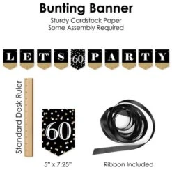 Big Dot Of Happiness Adult 60th Birthday - Gold - Birthday Party Supplies Decoration Kit - Decor Galore Party Pack - 51 Pieces -Anagram Shop GUEST fd81756d 0c02 48a9 a72f cb2e08cc8f10