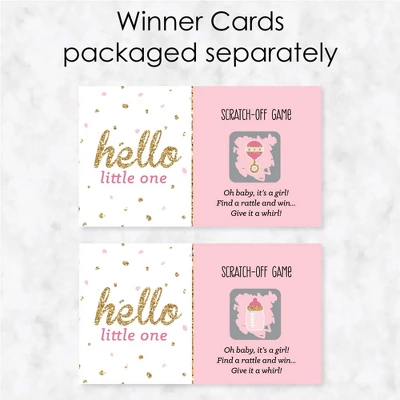 Big Dot Of Happiness Hello Little One - Pink And Gold - Girl Baby Shower Game Scratch Off Cards - 22 Count 2 Big Dot Of Happiness Hello Little One - Pink And Gold - Girl Baby Shower Game Scratch Off Cards - 22 Count - Image 2