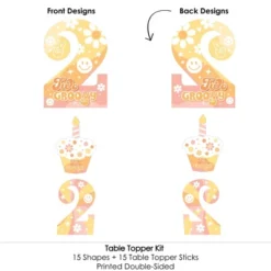 Big Dot Of Happiness Two Groovy - Boho Hippie Second Birthday Party Centerpiece Sticks - Table Toppers - Set Of 15 -Anagram Shop GUEST fe706cff cc8c 40c1 96b4 8419ceecdb20