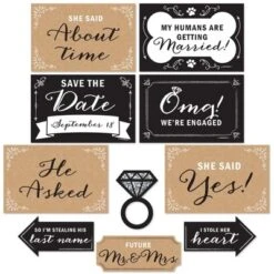 Big Dot Of Happiness Engagement Announcement - Photo Prop Kit - 10 Count