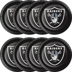NFL 24ct Las Vegas Raiders Football Paper Plates